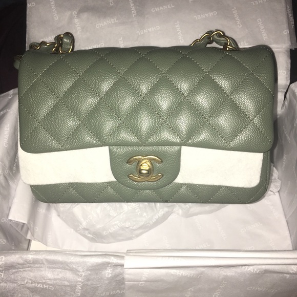 CHANEL Handbags - ❌SOLD ❌Authentic Green Iridescent Chanel Mini